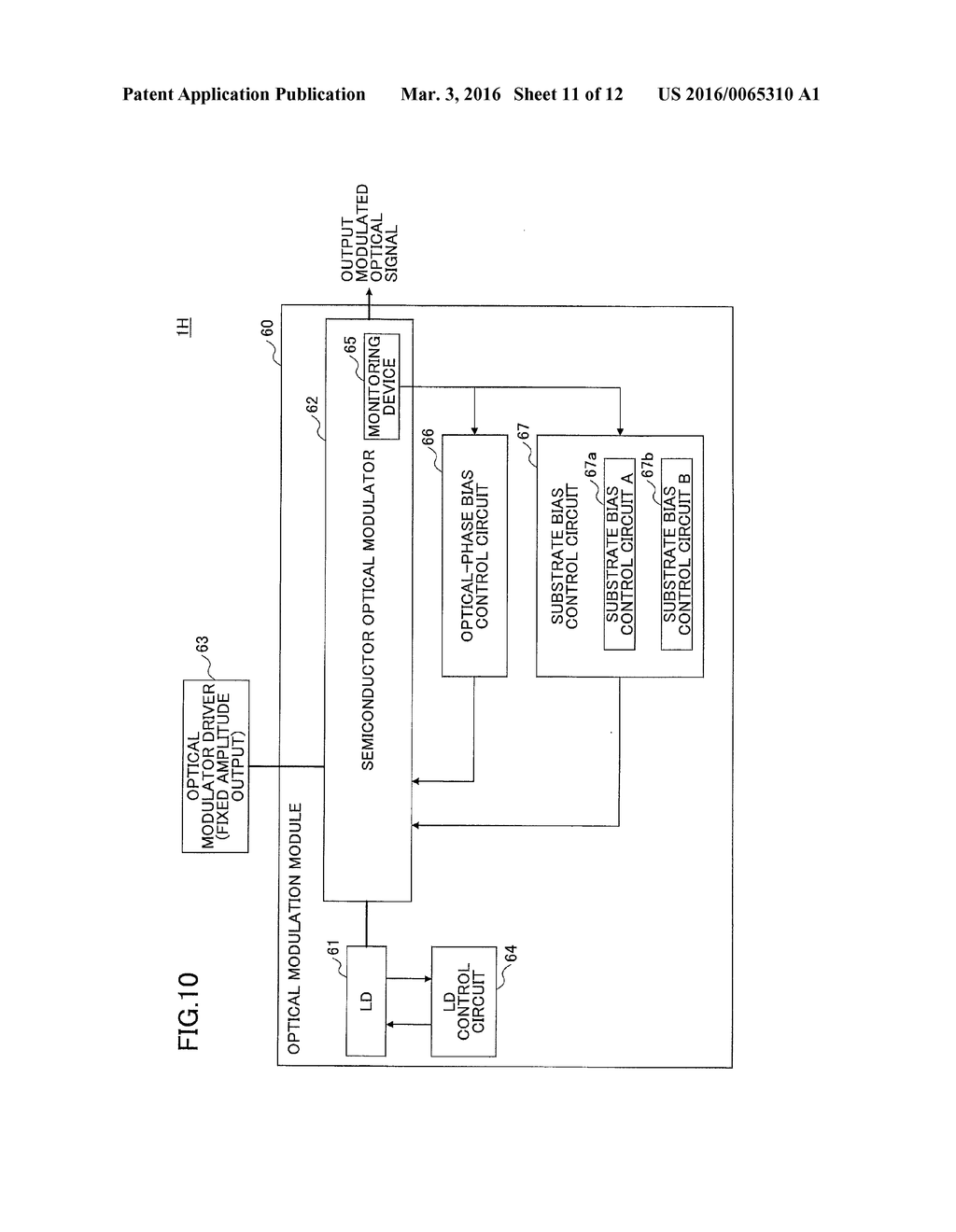 OPTICAL COMMUNICATION APPARATUS AND METHOD OF CONTROLLING OPTICAL     MODULATOR - diagram, schematic, and image 12