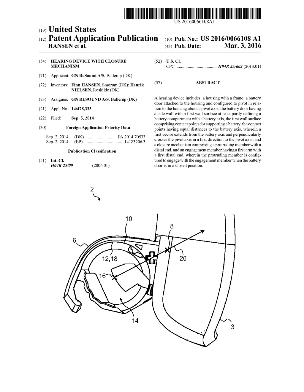 HEARING DEVICE WITH CLOSURE MECHANISM - diagram, schematic, and image 01