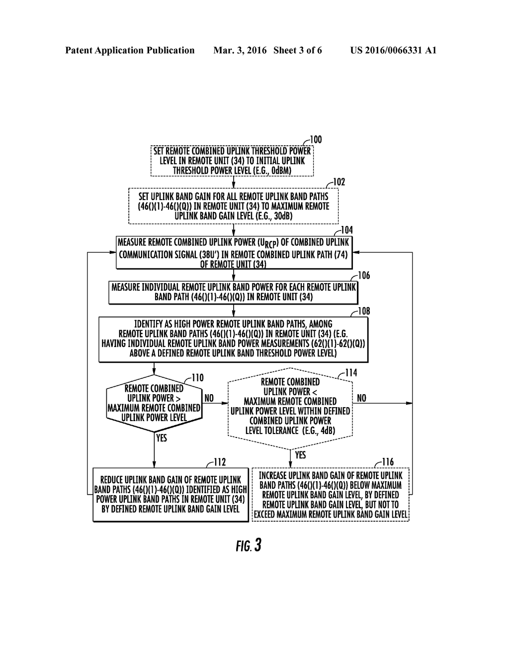 INDIVIDUALIZED GAIN CONTROL OF REMOTE UPLINK BAND PATHS IN A REMOTE UNIT     IN A DISTRIBUTED ANTENNA SYSTEM (DAS), BASED ON COMBINED UPLINK POWER     LEVEL IN THE REMOTE UNIT - diagram, schematic, and image 04