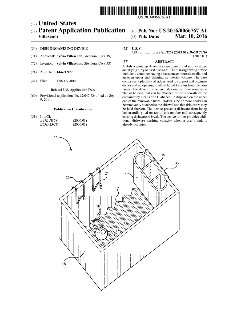 Dish Organizing Device - diagram, schematic, and image 01