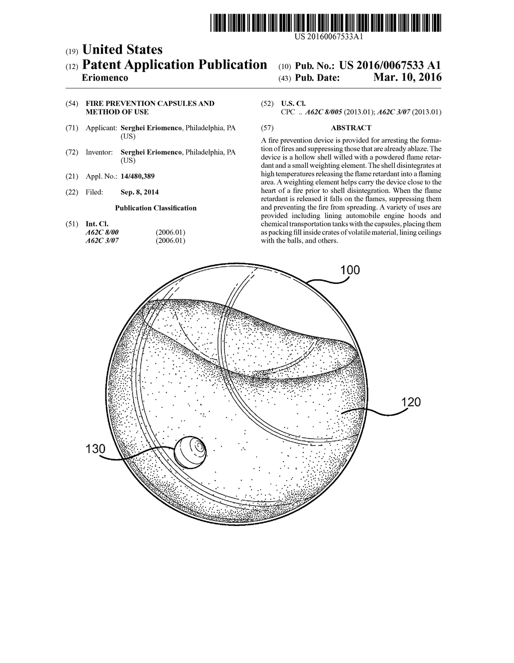 Fire Prevention Capsules and Method of Use - diagram, schematic, and image 01