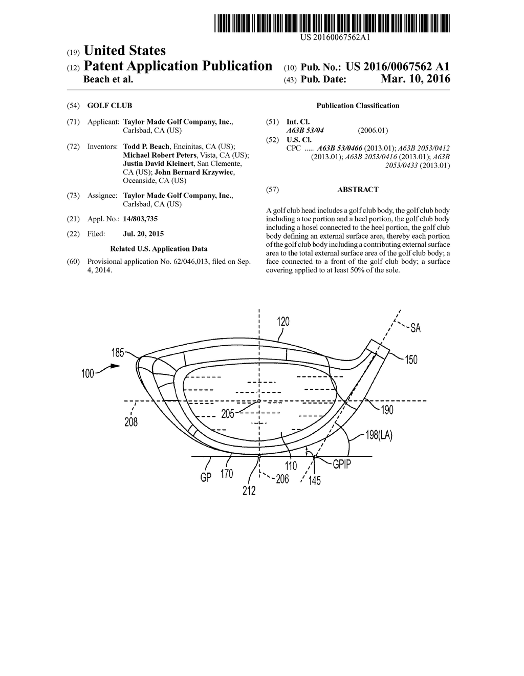 GOLF CLUB - diagram, schematic, and image 01