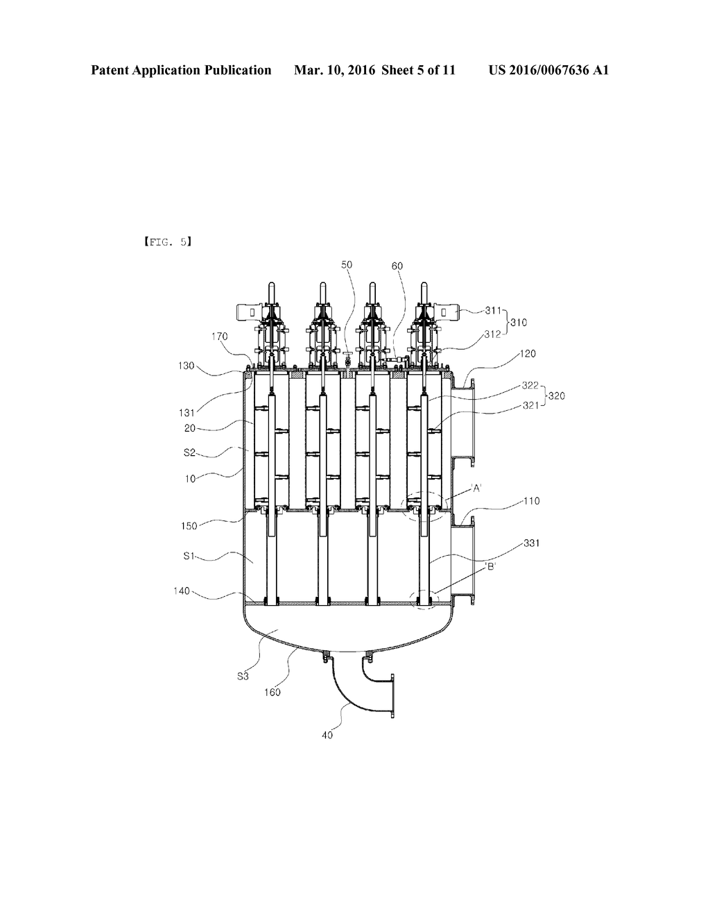 MULTICAGE-TYPE APPARATUS FOR FILTERING BALLAST WATER FOR AUTOMATICALLY     CONTROLLING SIMULTANEOUS REVERSE CLEANING AND METHOD FOR SAME - diagram, schematic, and image 06