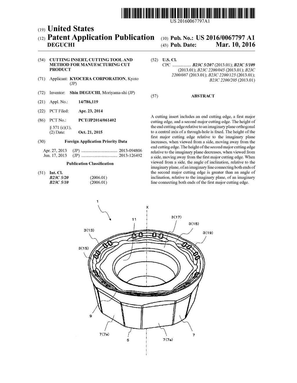 CUTTING INSERT, CUTTING TOOL AND METHOD FOR MANUFACTURING CUT PRODUCT - diagram, schematic, and image 01