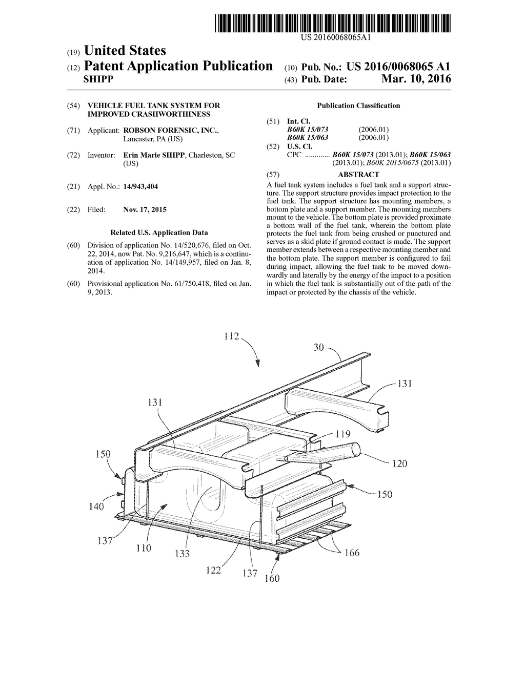 VEHICLE FUEL TANK SYSTEM FOR IMPROVED CRASHWORTHINESS - diagram, schematic, and image 01