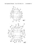 CARTONS AND BLANKS WITH PLEATS PROXIMATE CORNERS, AND ASSOCIATED METHODS diagram and image