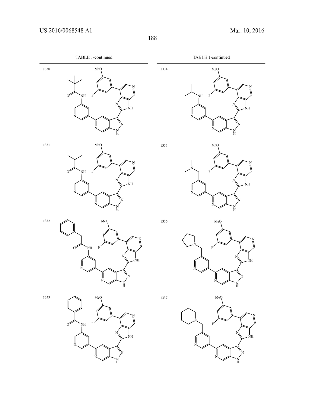 3-(3H-IMIDAZO[4,5-C]PYRIDIN-2-YL)-1H-PYRAZOLO[3,4-C]PYRIDINE AND     THERAPEUTIC USES THEREOF - diagram, schematic, and image 189