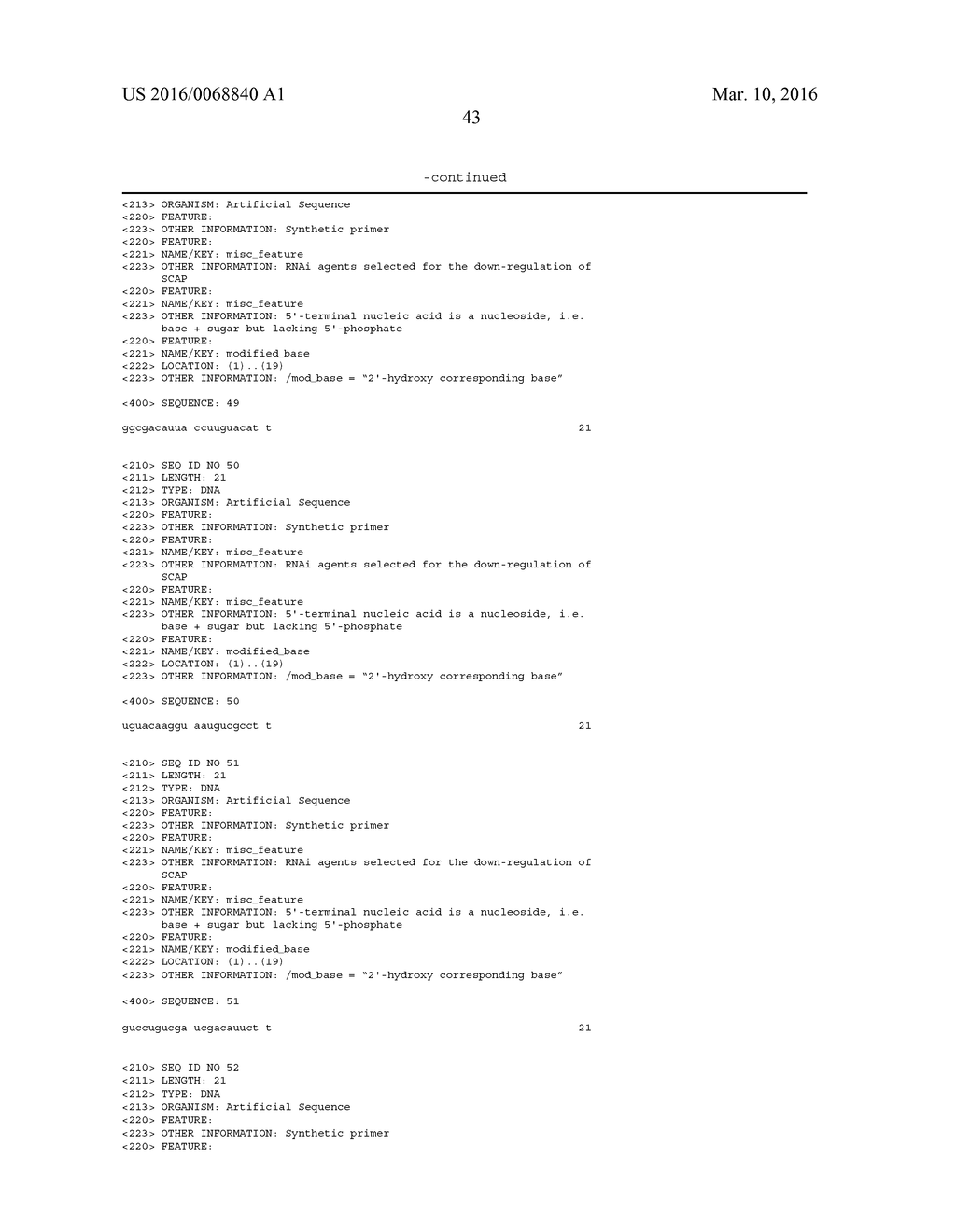 RNAI MODULATION OF SCAP AND THERAPEUTIC USES THEREOF - diagram, schematic, and image 44