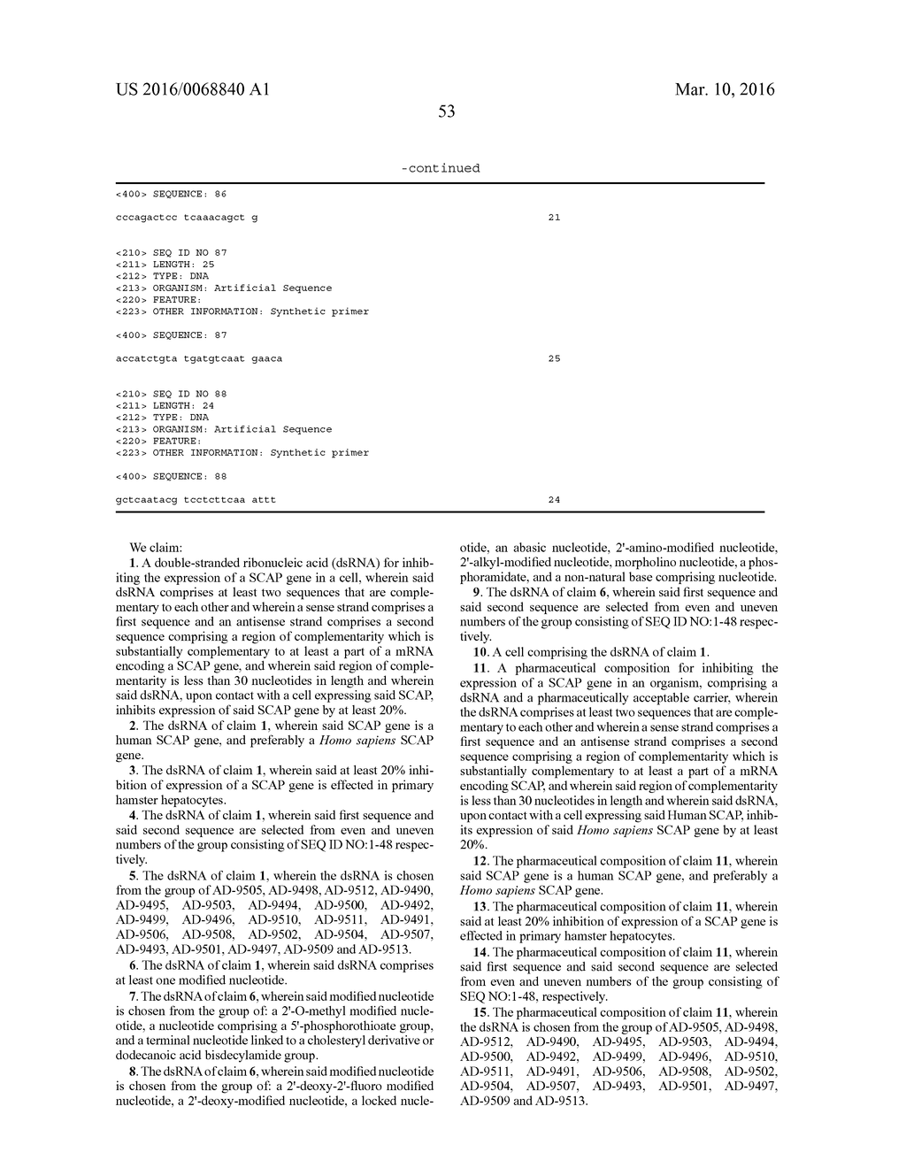 RNAI MODULATION OF SCAP AND THERAPEUTIC USES THEREOF - diagram, schematic, and image 54