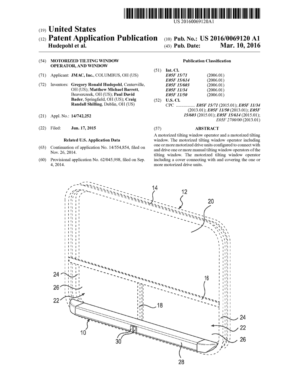 MOTORIZED TILTING WINDOW OPERATOR, AND WINDOW - diagram, schematic, and image 01