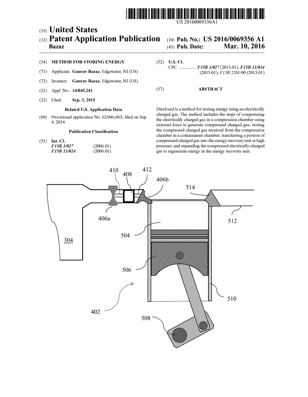 METHOD FOR STORING ENERGY - diagram, schematic, and image 01