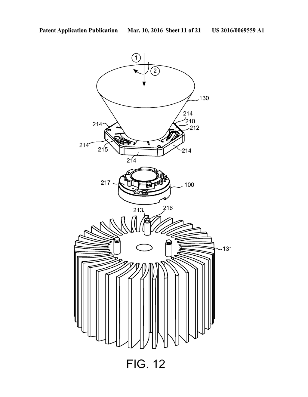 REFLECTOR ATTACHMENT TO AN LED-BASED ILLUMINATION MODULE - diagram, schematic, and image 12