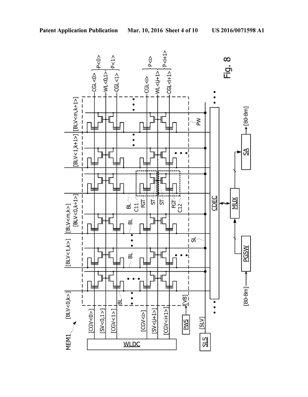 METHOD FOR BIASING AN EMBEDDED SOURCE PLANE OF A NON-VOLATILE MEMORY     HAVING VERTICAL SELECT GATES - diagram, schematic, and image 05