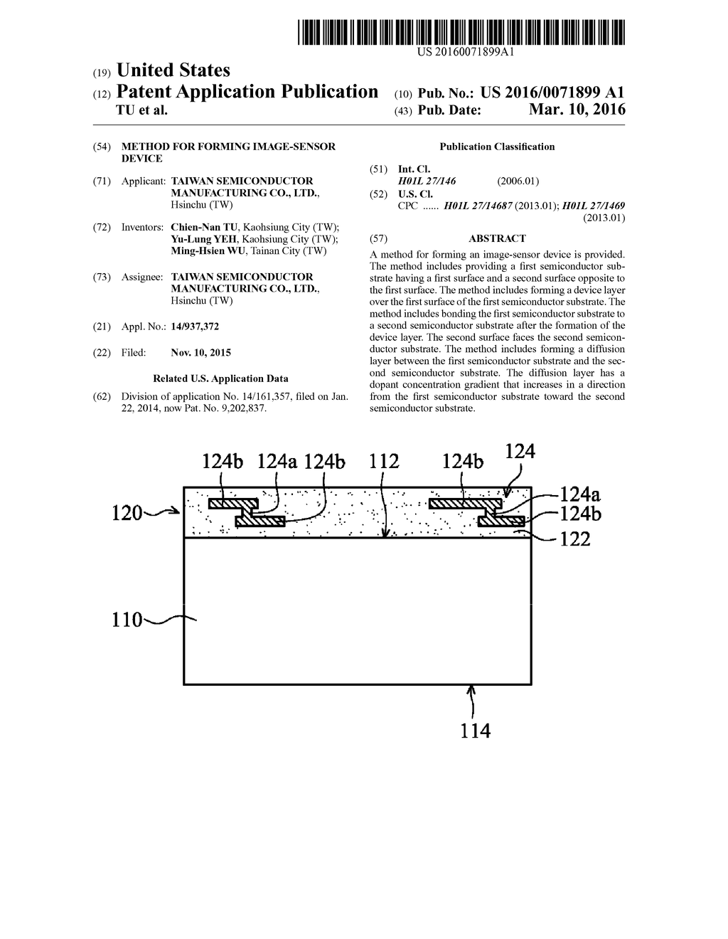 METHOD FOR FORMING IMAGE-SENSOR DEVICE - diagram, schematic, and image 01