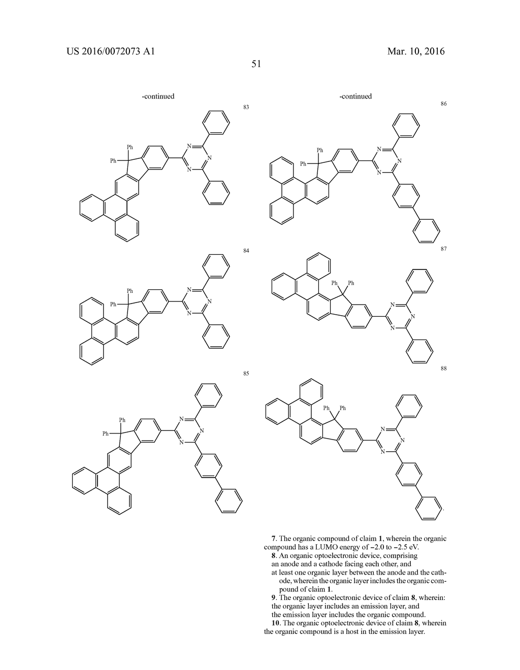 ORGANIC COMPOSITION, AND ORGANIC OPTOELECTRONIC ELEMENT AND DISPLAY DEVICE - diagram, schematic, and image 53