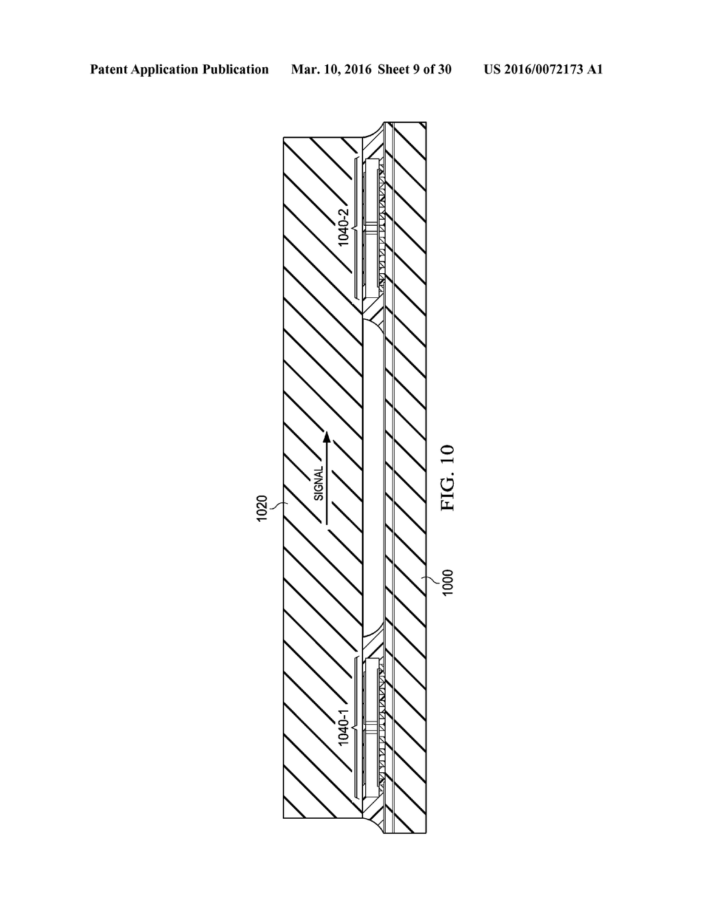 COUPLER TO LAUNCH ELECTROMAGNETIC SIGNAL FROM MICROSTRIP TO DIELECTRIC     WAVEGUIDE - diagram, schematic, and image 10