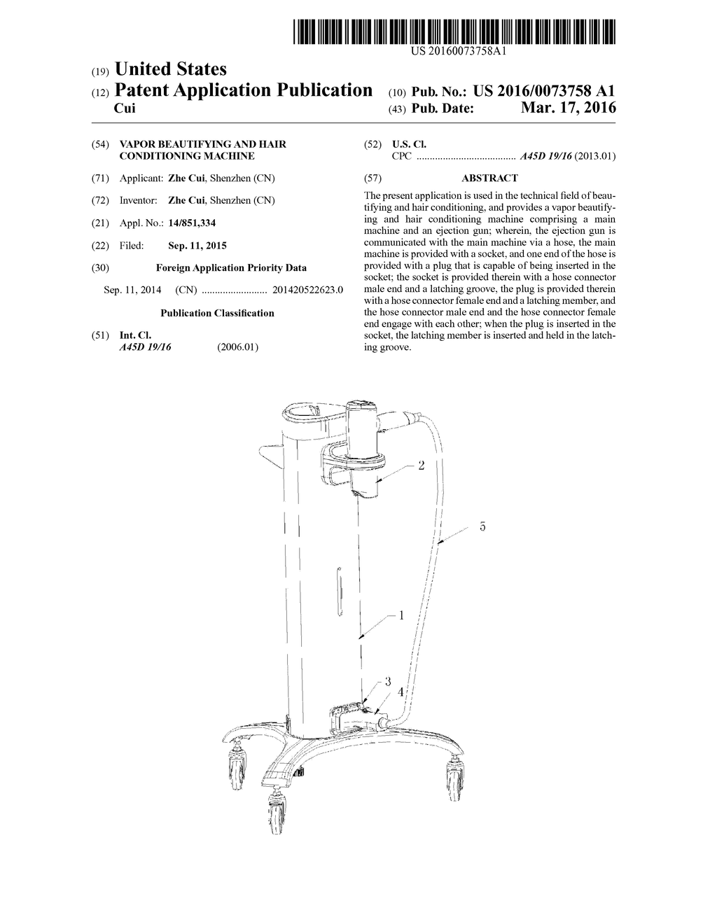 VAPOR BEAUTIFYING AND HAIR CONDITIONING MACHINE - diagram, schematic, and image 01