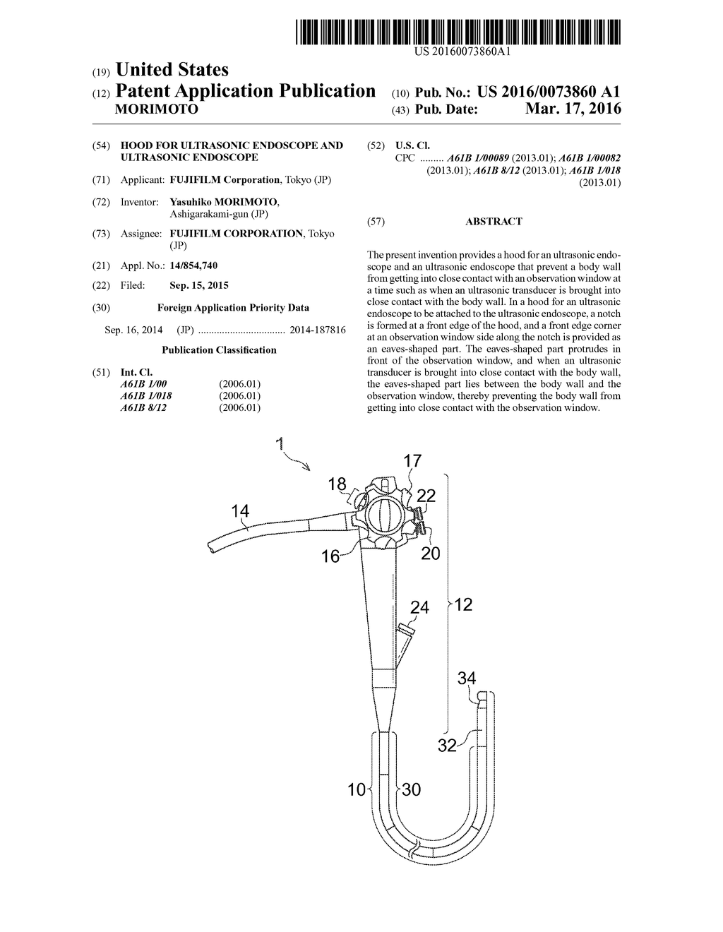 HOOD FOR ULTRASONIC ENDOSCOPE AND ULTRASONIC ENDOSCOPE - diagram, schematic, and image 01