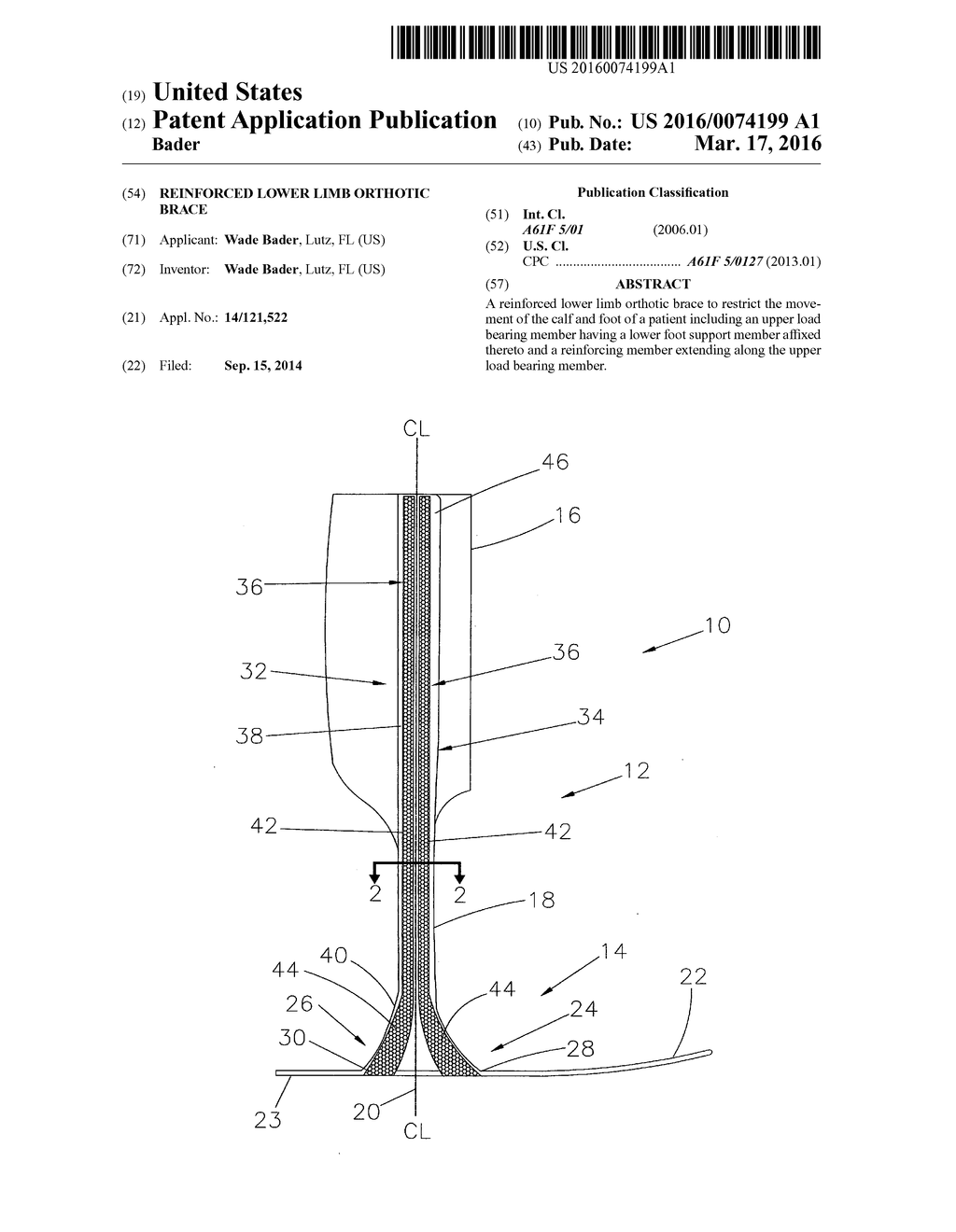 Reinforced lower limb orthotic brace - diagram, schematic, and image 01