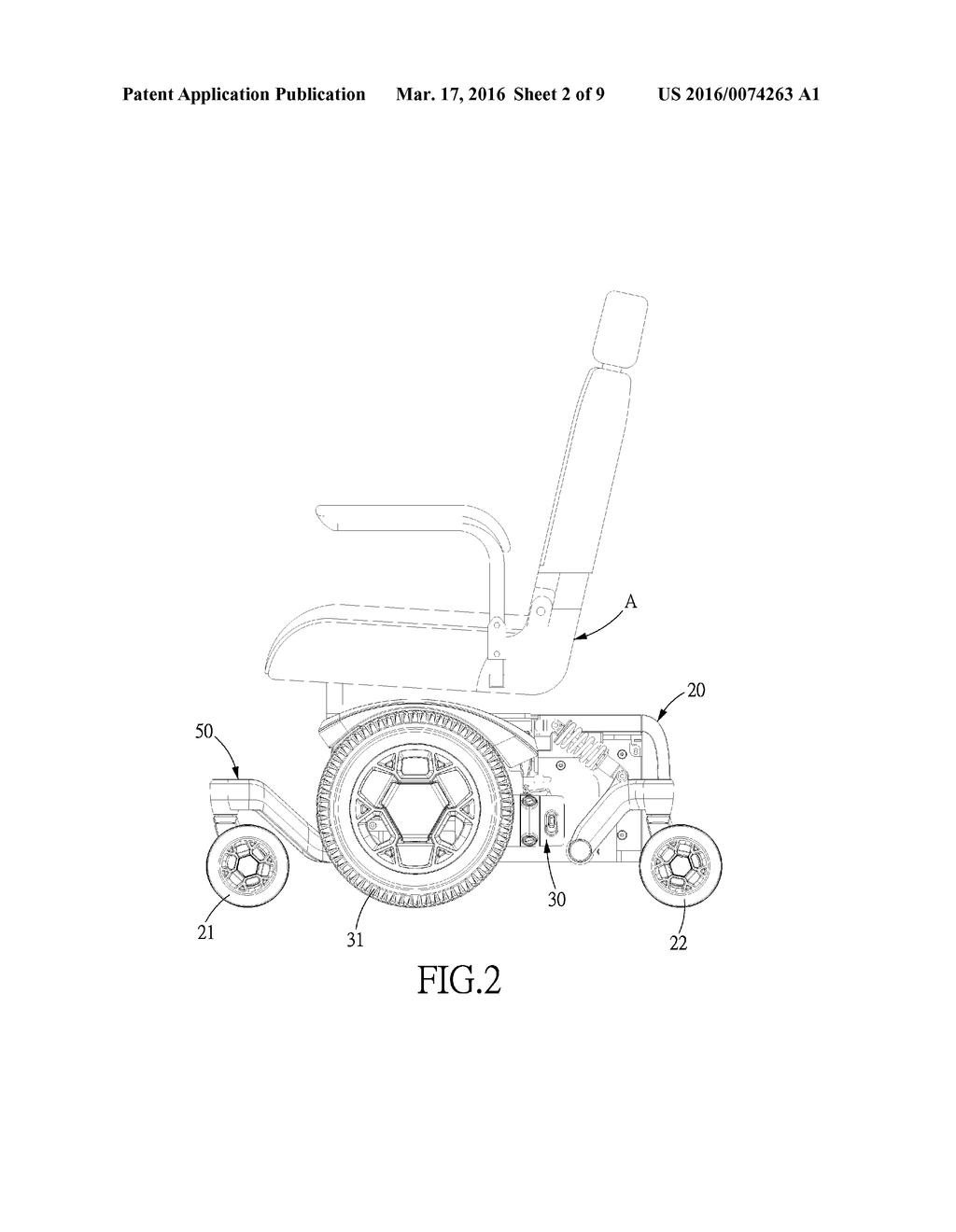 FRONT SUSPENSION SYSTEM FOR AN ELECTRIC WHEELCHAIR - diagram, schematic, and image 03