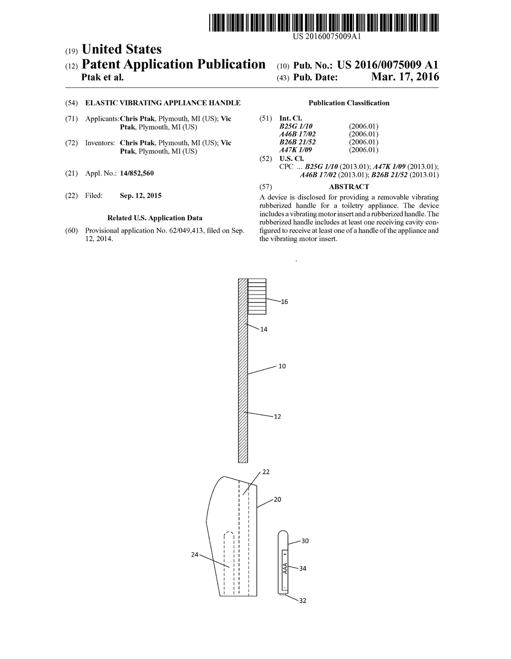 ELASTIC VIBRATING APPLIANCE HANDLE - diagram, schematic, and image 01