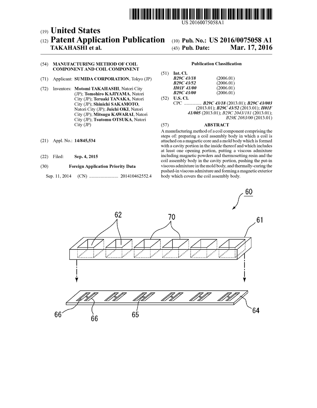 MANUFACTURING METHOD OF COIL COMPONENT AND COIL COMPONENT - diagram, schematic, and image 01