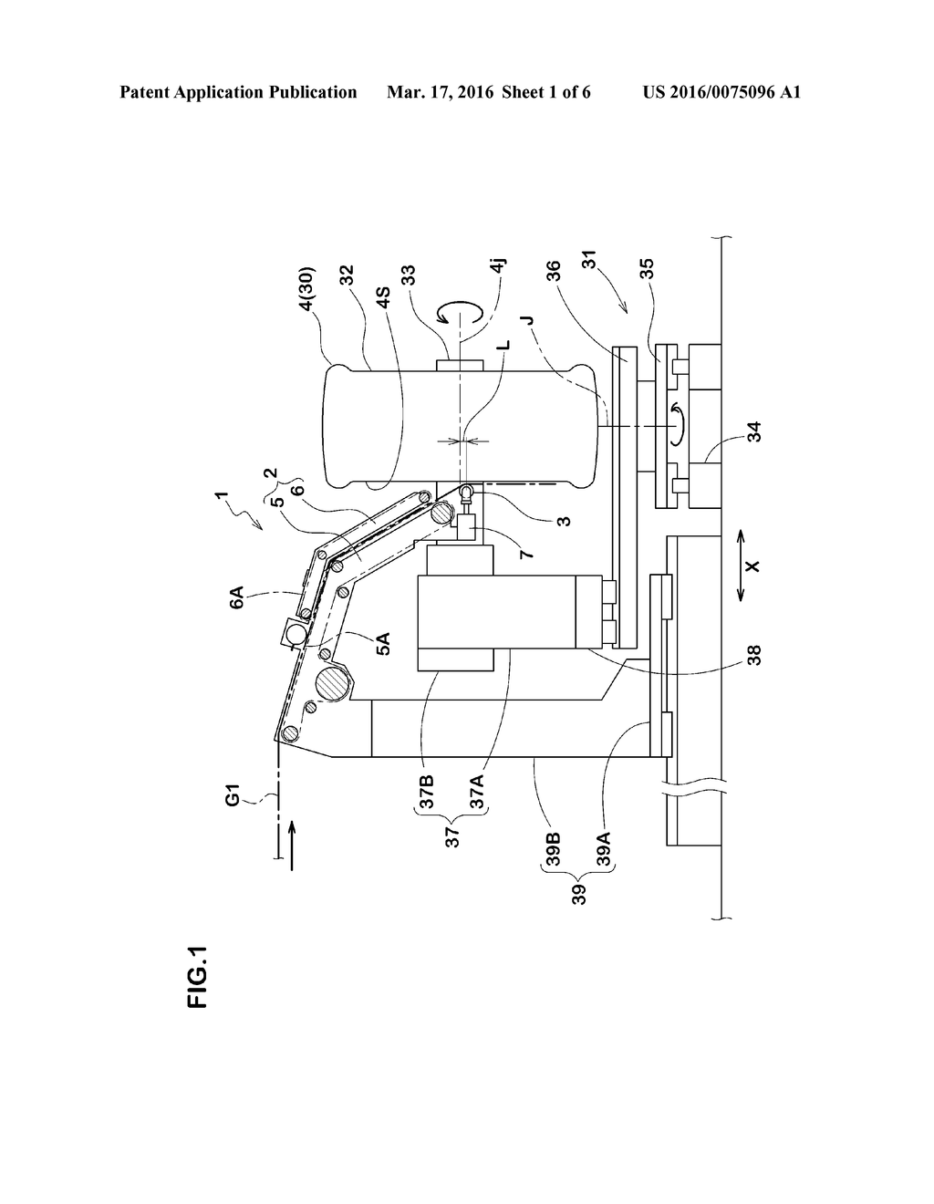 METHOD FOR AFFIXING RUBBER STRIP, METHOD FOR MANUFACTURING PNEUMATIC TIRE     USING SAME, AND AFFIXING DEVICE - diagram, schematic, and image 02