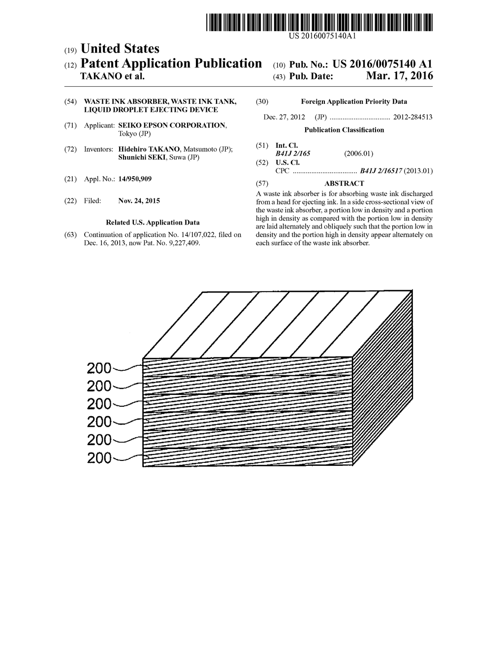 WASTE INK ABSORBER, WASTE INK TANK, LIQUID DROPLET EJECTING DEVICE - diagram, schematic, and image 01