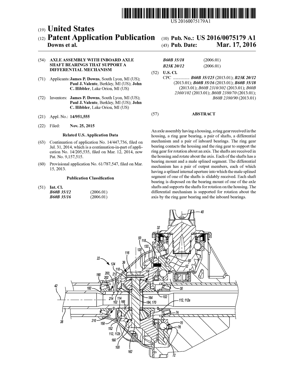 Axle Assembly With Inboard Axle Shaft Bearings That Support A Differential     Mechanism - diagram, schematic, and image 01