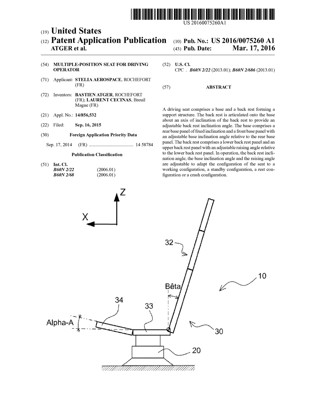 MULTIPLE-POSITION SEAT FOR DRIVING OPERATOR - diagram, schematic, and image 01