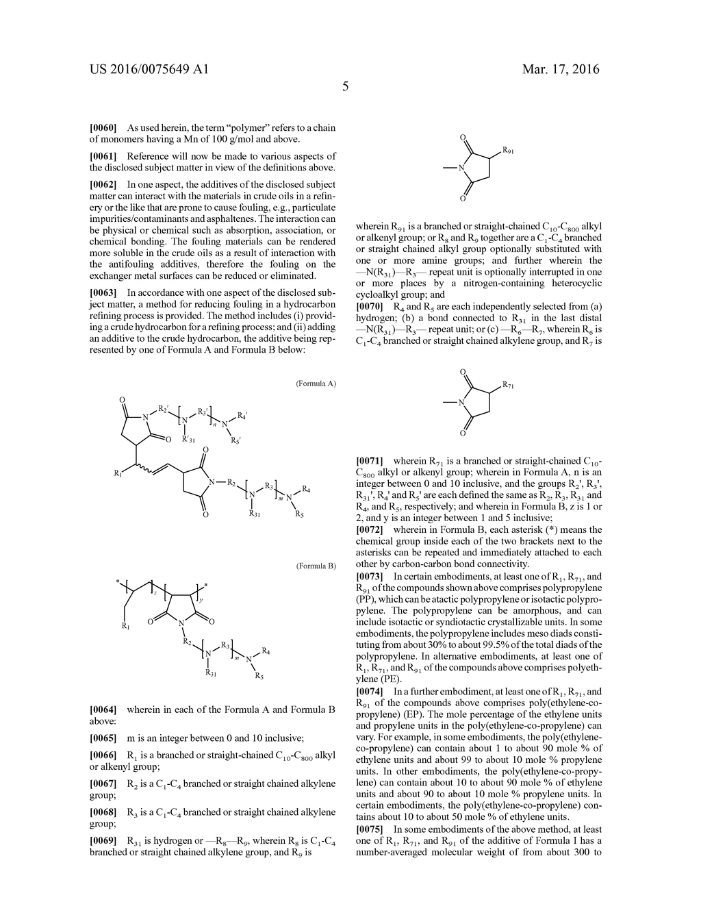 FUNCTIONALIZED POLYMERS CONTAINING POLYAMINE SUCCINIMIDE FOR ANTIFOULING     IN HYDROCARBON REFINING PROCESSES - diagram, schematic, and image 15