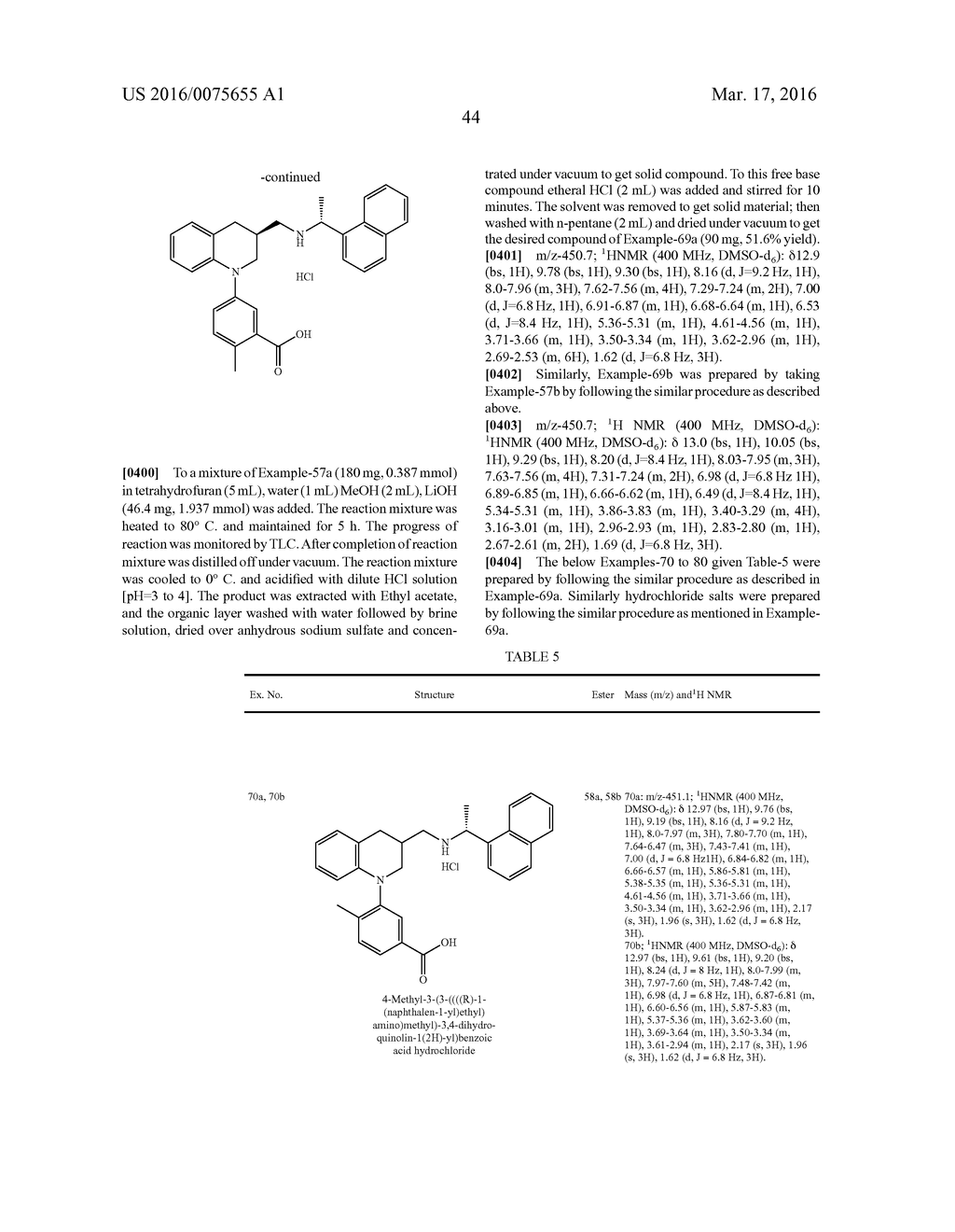 ARYLALKYLAMINE COMPOUNDS AS CALCIUM SENSING RECEPTOR MODULATORS - diagram, schematic, and image 45