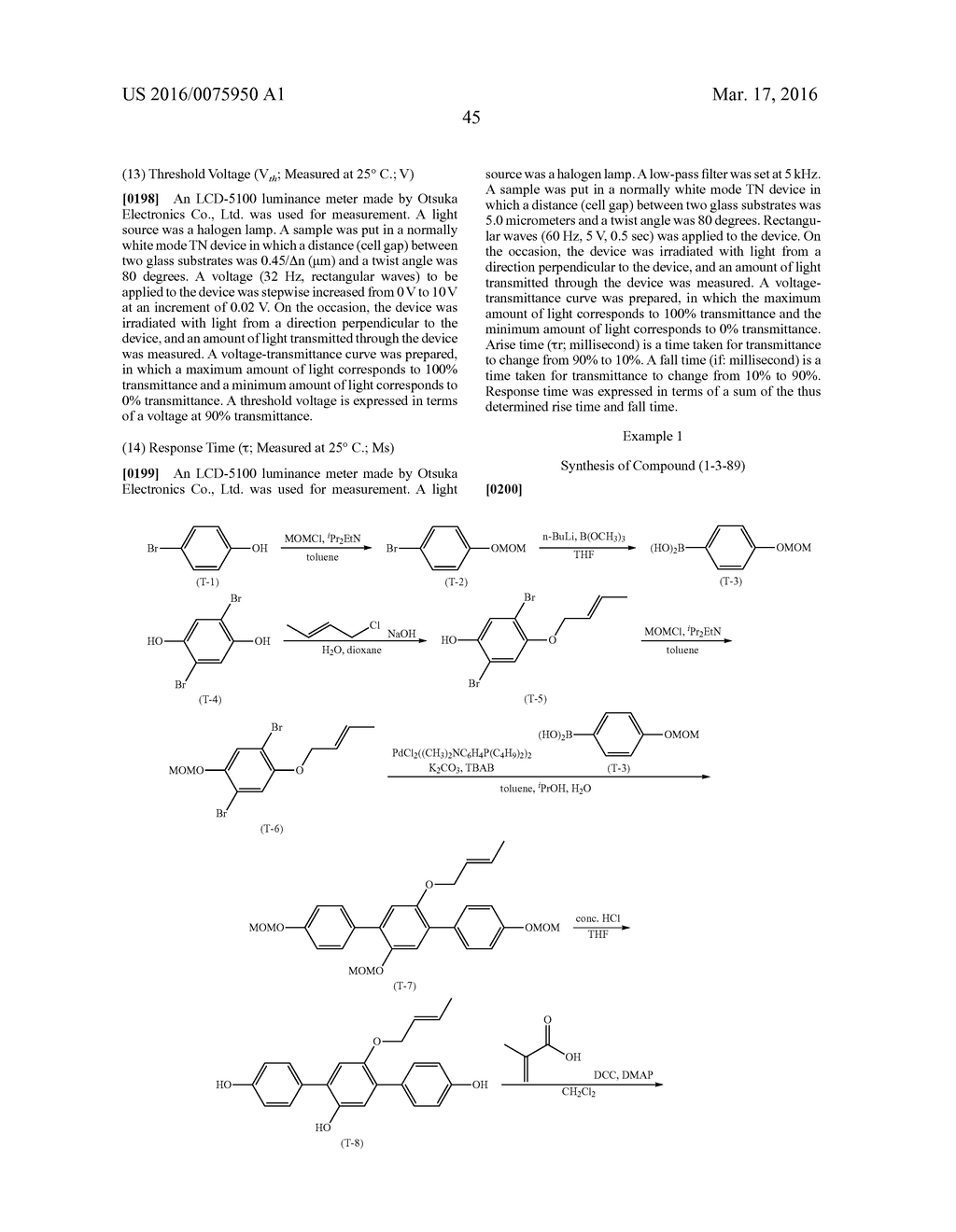 POLYMERIZABLE COMPOUND, POLYMERIZABLE COMPOSITION AND LIQUID CRYSTAL     DISPLAY DEVICE - diagram, schematic, and image 46