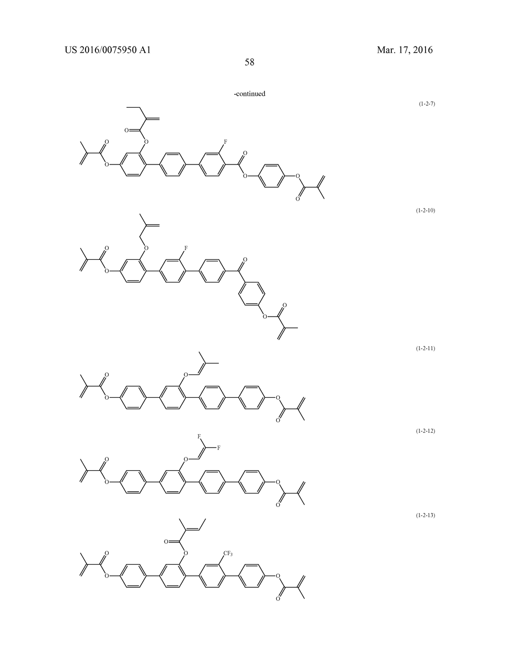 POLYMERIZABLE COMPOUND, POLYMERIZABLE COMPOSITION AND LIQUID CRYSTAL     DISPLAY DEVICE - diagram, schematic, and image 59