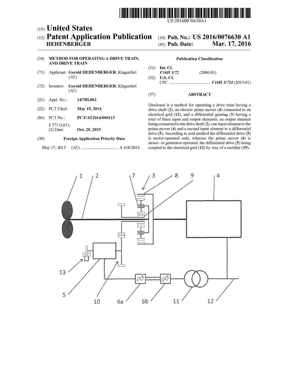 METHOD FOR OPERATING A DRIVE TRAIN, AND DRIVE TRAIN - diagram, schematic, and image 01