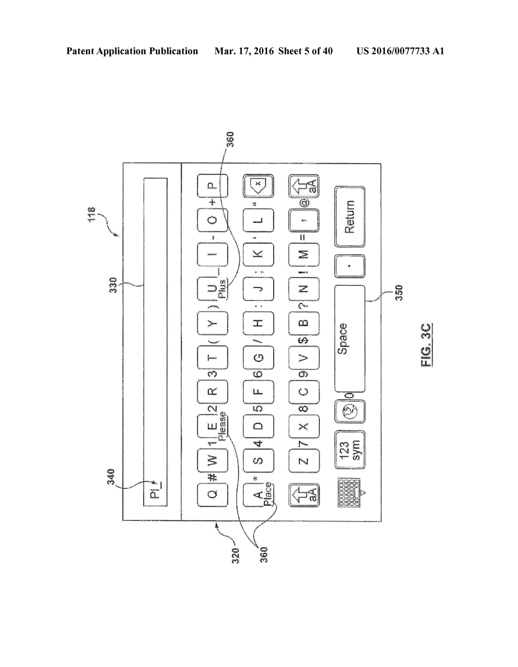 METHOD AND DEVICE HAVING TOUCHSCREEN KEYBOARD WITH VISUAL CUES - diagram, schematic, and image 06