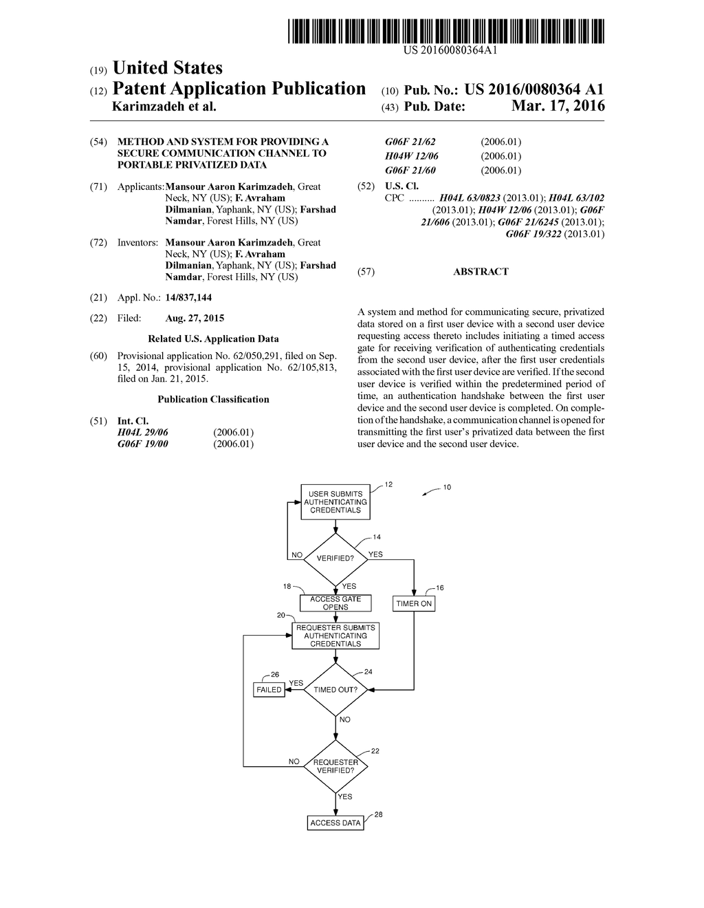 METHOD AND SYSTEM FOR PROVIDING A SECURE COMMUNICATION CHANNEL TO PORTABLE     PRIVATIZED DATA - diagram, schematic, and image 01