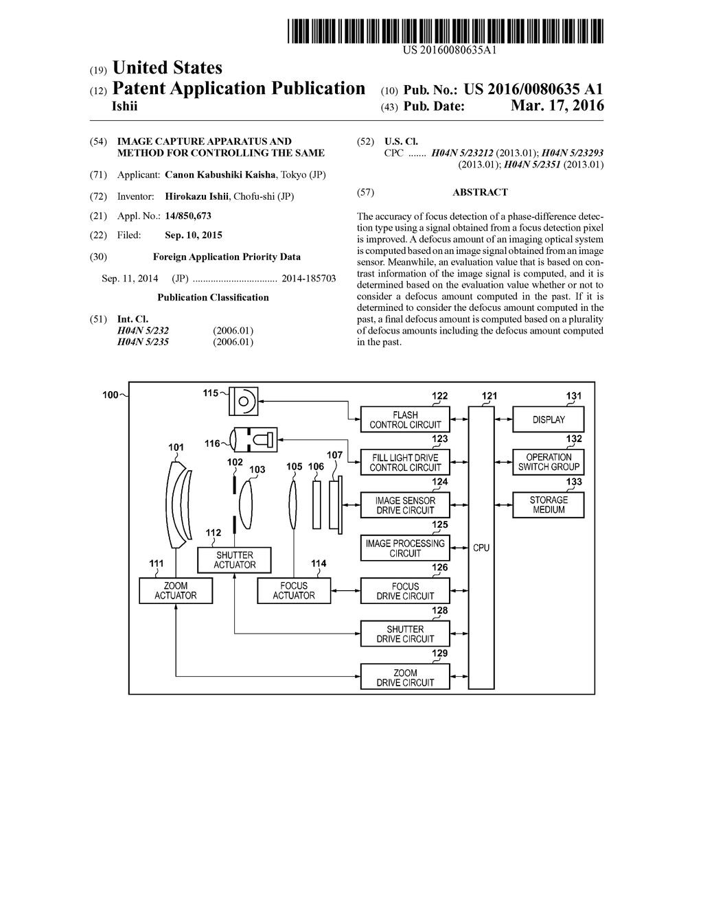 IMAGE CAPTURE APPARATUS AND METHOD FOR CONTROLLING THE SAME - diagram, schematic, and image 01