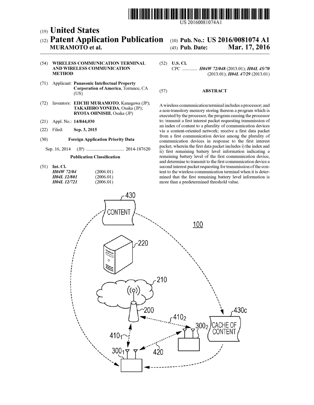 WIRELESS COMMUNICATION TERMINAL AND WIRELESS COMMUNICATION METHOD - diagram, schematic, and image 01