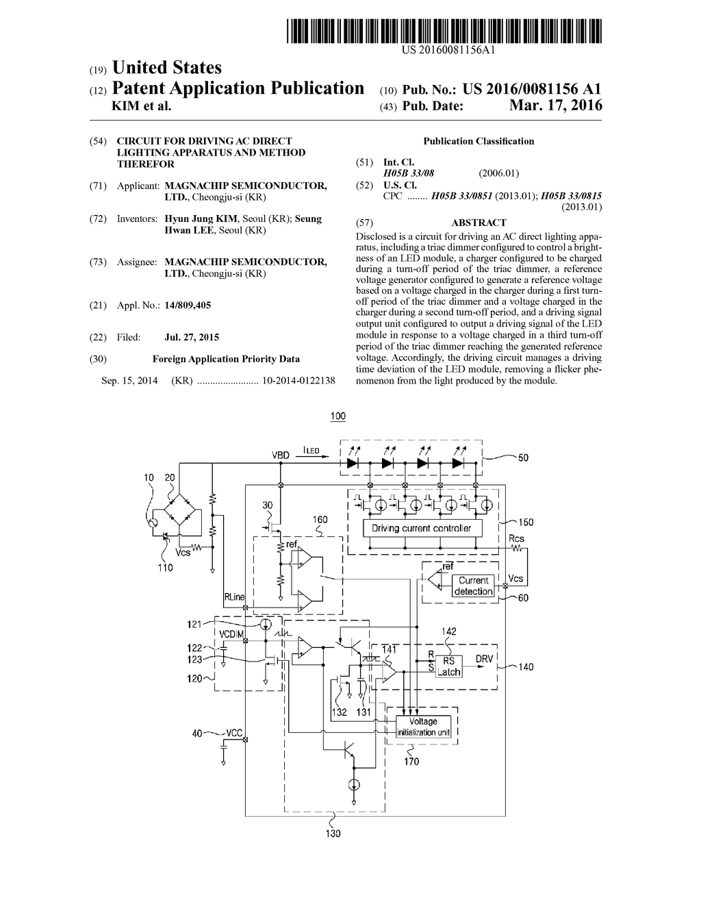 CIRCUIT FOR DRIVING AC DIRECT LIGHTING APPARATUS AND METHOD THEREFOR - diagram, schematic, and image 01