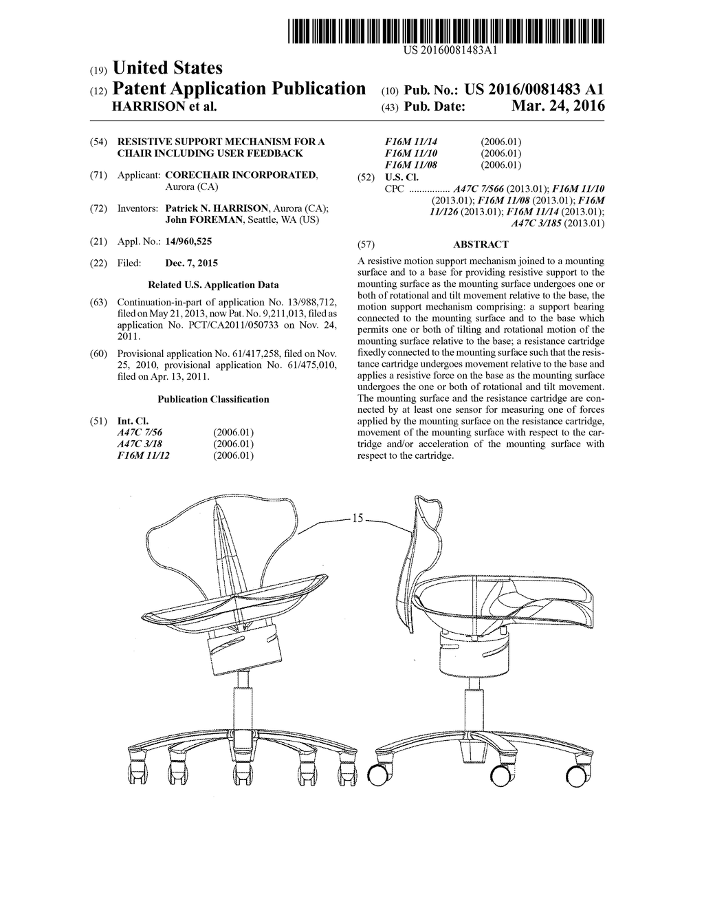 RESISTIVE SUPPORT MECHANISM FOR A CHAIR INCLUDING USER FEEDBACK - diagram, schematic, and image 01