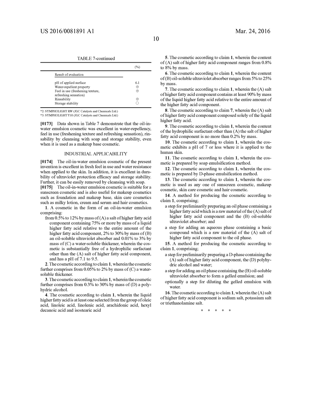 OIL-IN-WATER EMULSION COSMETIC AND METHOD FOR PRODUCING SAME - diagram, schematic, and image 11