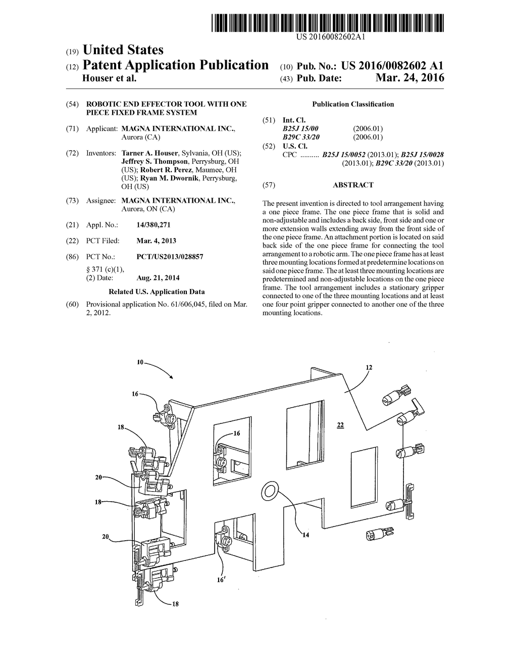 ROBOTIC END EFFECTOR TOOL WITH ONE PIECE FIXED FRAME SYSTEM - diagram, schematic, and image 01