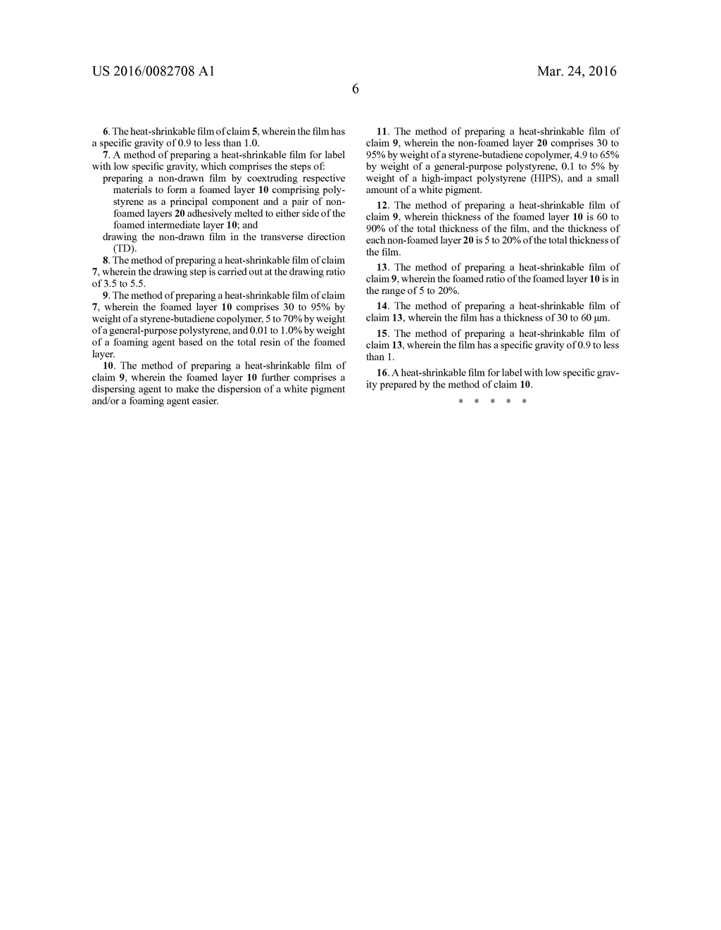 HEAT-SHRINKABLE FILM FOR LABEL WITH LOW SPECIFIC GRAVITY AND METHOD FOR     PREPARING THE SAME - diagram, schematic, and image 10