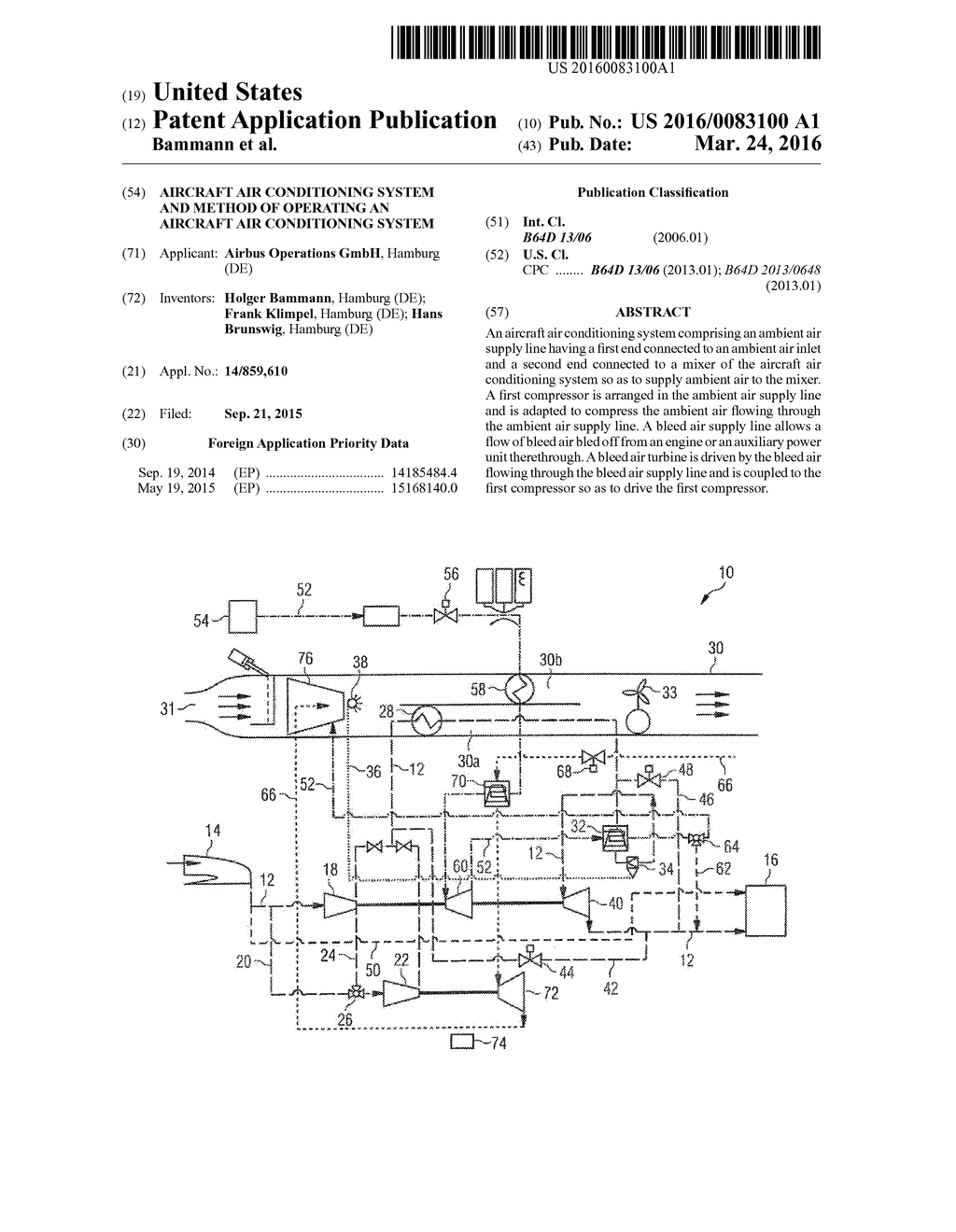 AIRCRAFT AIR CONDITIONING SYSTEM AND METHOD OF OPERATING AN AIRCRAFT AIR     CONDITIONING SYSTEM - diagram, schematic, and image 01