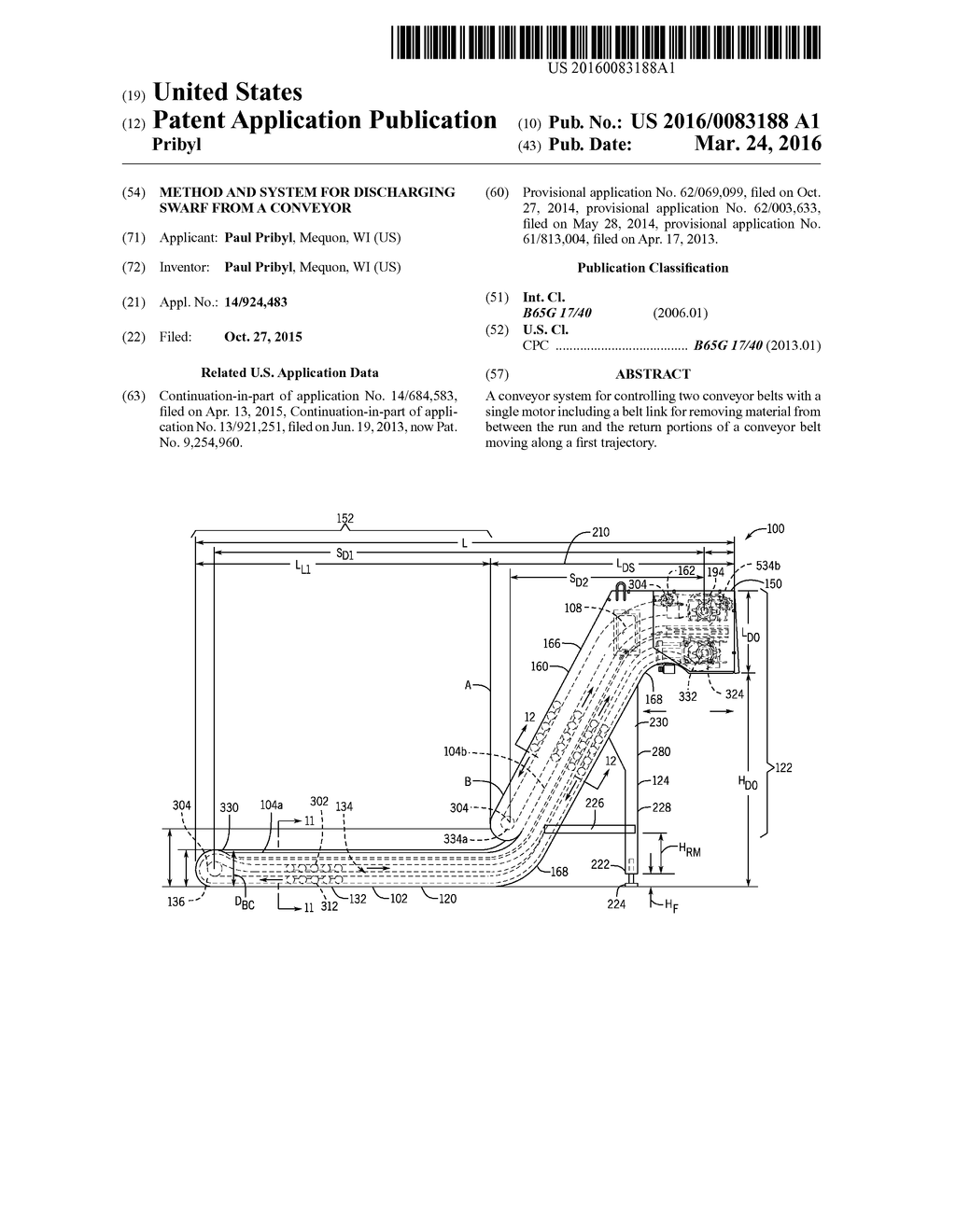 Method And System For Discharging Swarf From A Conveyor - diagram, schematic, and image 01