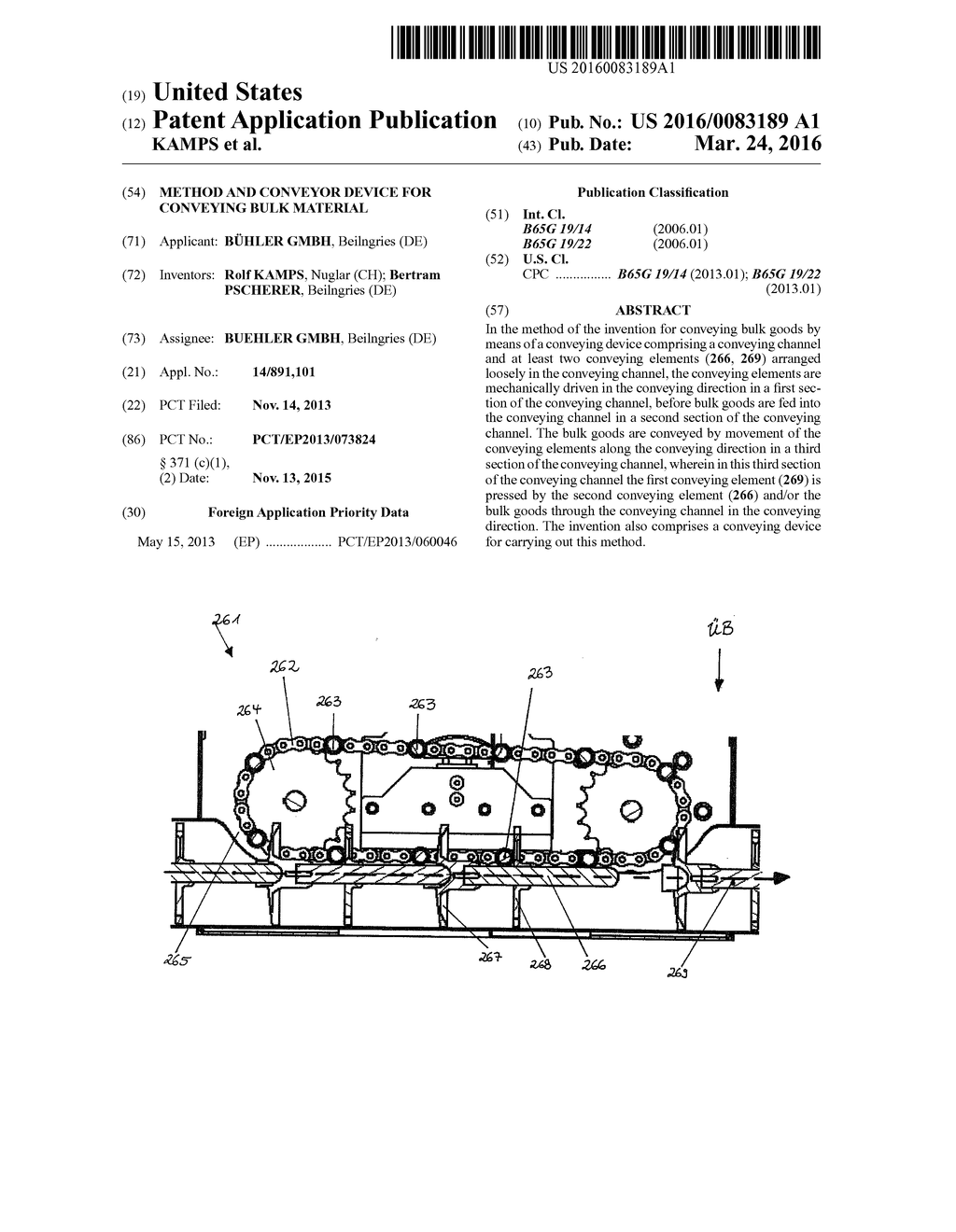 METHOD AND CONVEYOR DEVICE FOR CONVEYING BULK MATERIAL - diagram, schematic, and image 01