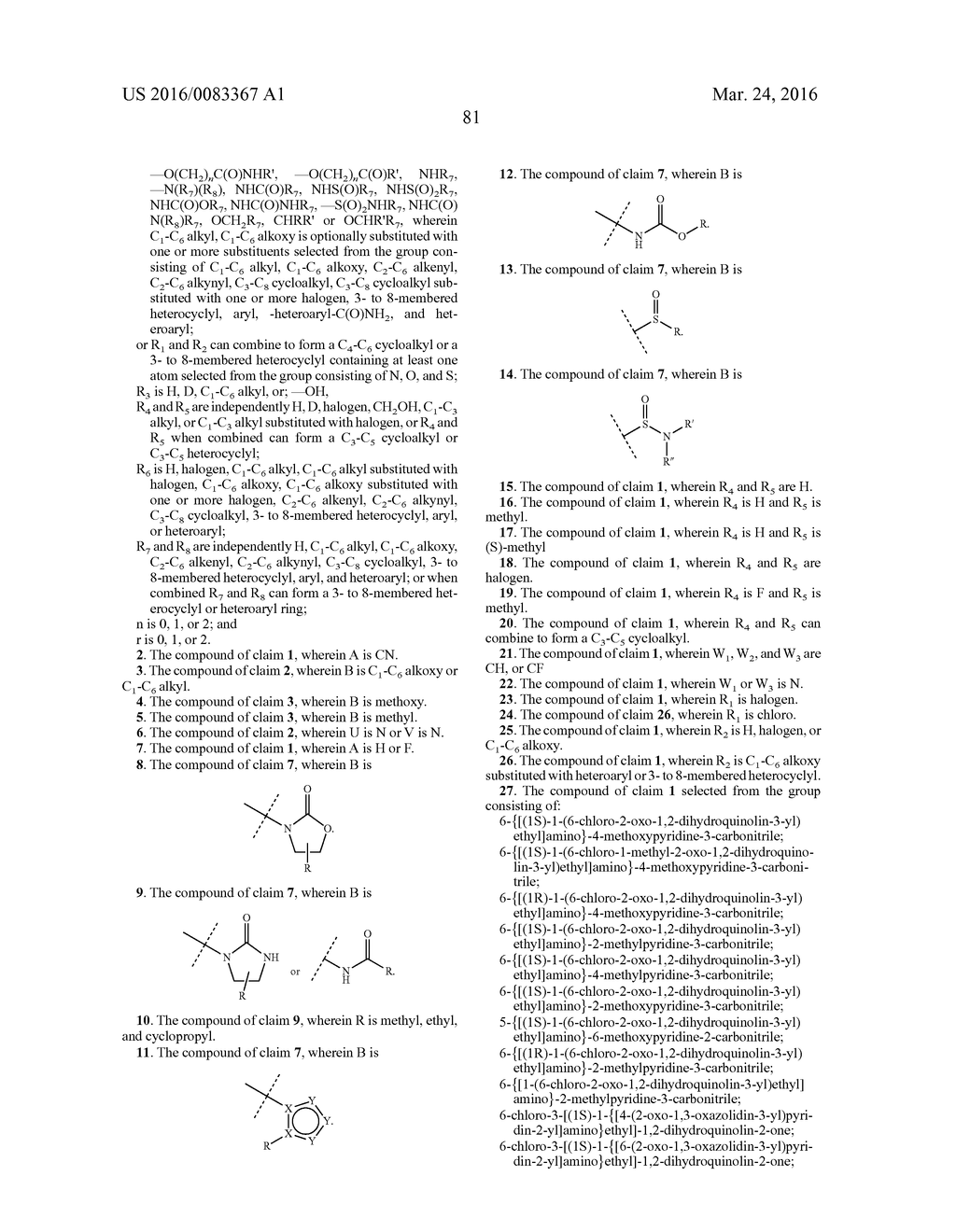 PYRIDINYL QUINOLINONE DERIVATIVES AS MUTANT-ISOCITRATE DEHYDROGENASE     INHIBITORS - diagram, schematic, and image 83