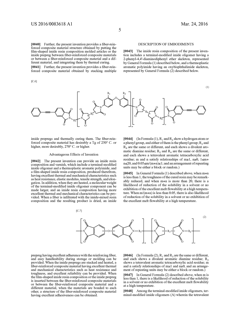 POLYIMIDE RESIN COMPOSITION AND VARNISH PRODUCED FROM TERMINAL-MODIFIED     IMIDE OLIGOMER PREPARED USING 2-PHENYL-4,4'-DIAMINODIPHENYL ETHER AND     THERMOPLASTIC AROMATIC POLYIMIDE PREPARED USING OXYDIPHTHALIC ACID,     POLYIMIDE RESIN COMPOSITION MOLDED ARTICLE AND PREPREG HAVING EXCELLENT     HEAT RESISTANCE AND MECHANICAL CHARACTERISTIC, AND FIBER-REINFORCED     COMPOSITE MATERIAL THEREOF - diagram, schematic, and image 06