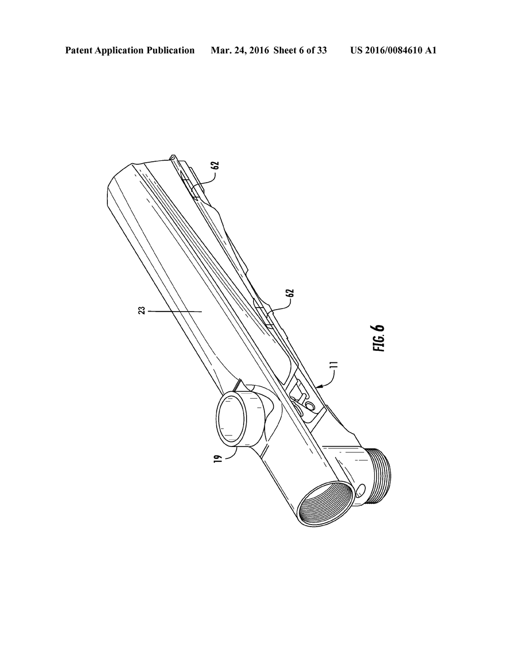 CONVERSION KIT WITH A RAIL SYSTEM FOR A PAINTBALL MARKER HAVING A HINGED     PORTION - diagram, schematic, and image 07